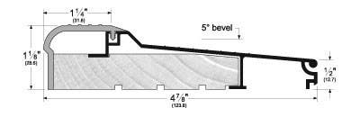 Pemko N84518 Fixed Eco-V Top Residential Sill, 4-7/8" W x 1-1/8" H