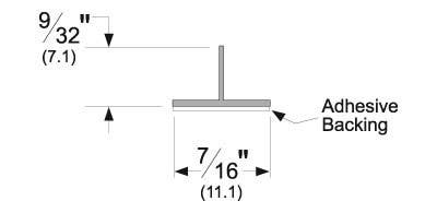 Pemko S771 Self-Adhesive Meeting Stile Gasket, Single Fin