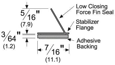 Pemko HSS2000xS44 Adhesive Backed Hot Smoke Seal w/ Low Closing Force Fin