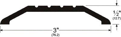 Pemko 169 Saddle Threshold, 3" W x 1/2" H