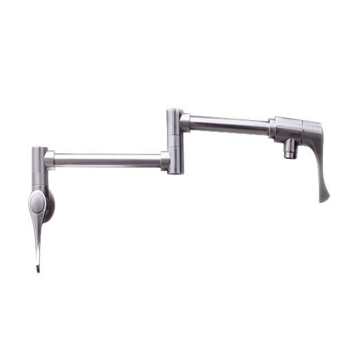 Dyconn Faucet WPF06-BN Contemporary / Modern Savannah Retractable Modern Wall Mount Pot Filler Faucet, Brushed Nickel