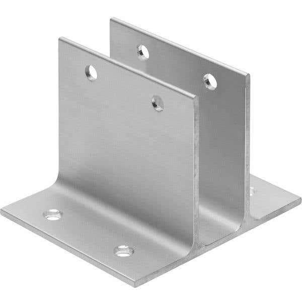 Jacknob 22 Wall Bracket Two Ear 3" Long w/ Aluminum Material & Clear Anodized Finish