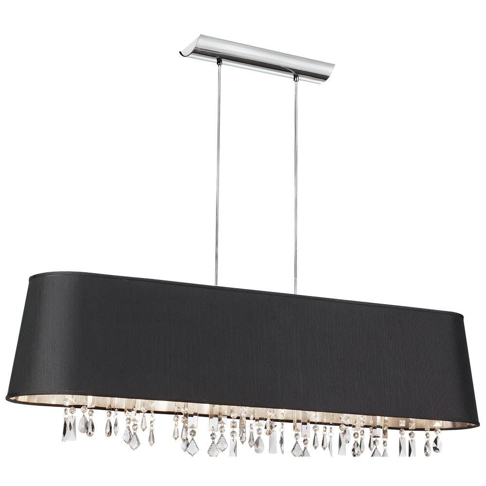 Dainolite BAR4410 5LT Horizontal Crystal Chandelier, Polished Chrome Finish