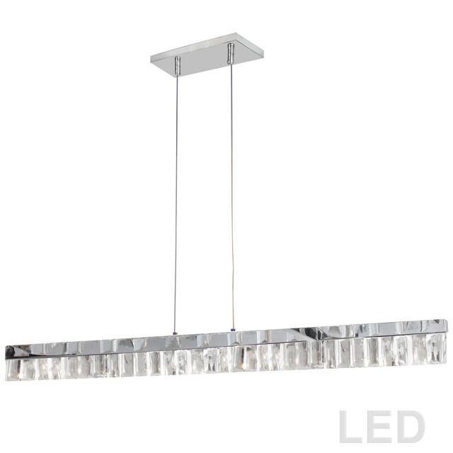Dainolite KIM LED Horizontal Crystal Pendant, Polished Chrome Finish