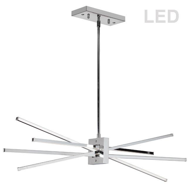 Dainolite SUM 4Lt LED Horizontal Pendant, Polished Chrome Finish