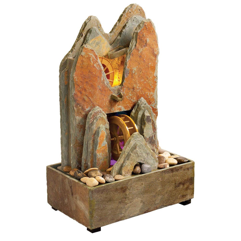 Dainolite TFN777 Slate Fountain w/7 Colour LED Light