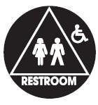 Don-Jo CHS-3-RESTROOM Round Family Restroom Handicapped Sign, Blue Finish