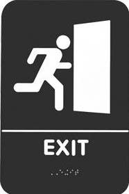 Rockwood BFM682 BFM Series ADA Molded Plastic Bathroom Restroom Exit Sign