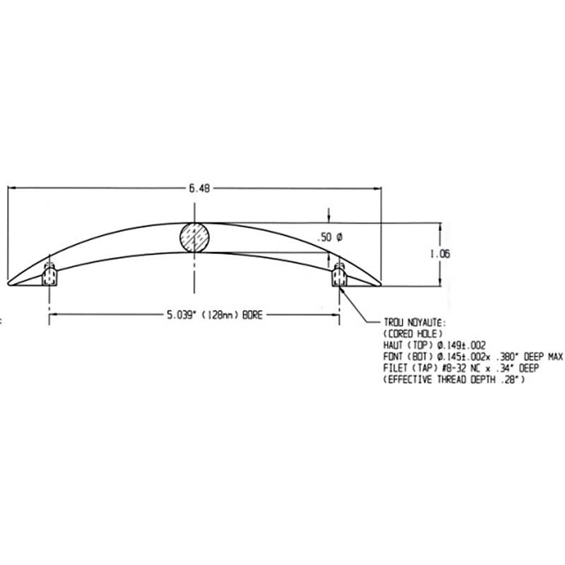 Capitol Cabinet Hardware 121-102 Dull Chrome Contemporary Metal Cabinet Handle Arch Design 128mm Drawer Pull