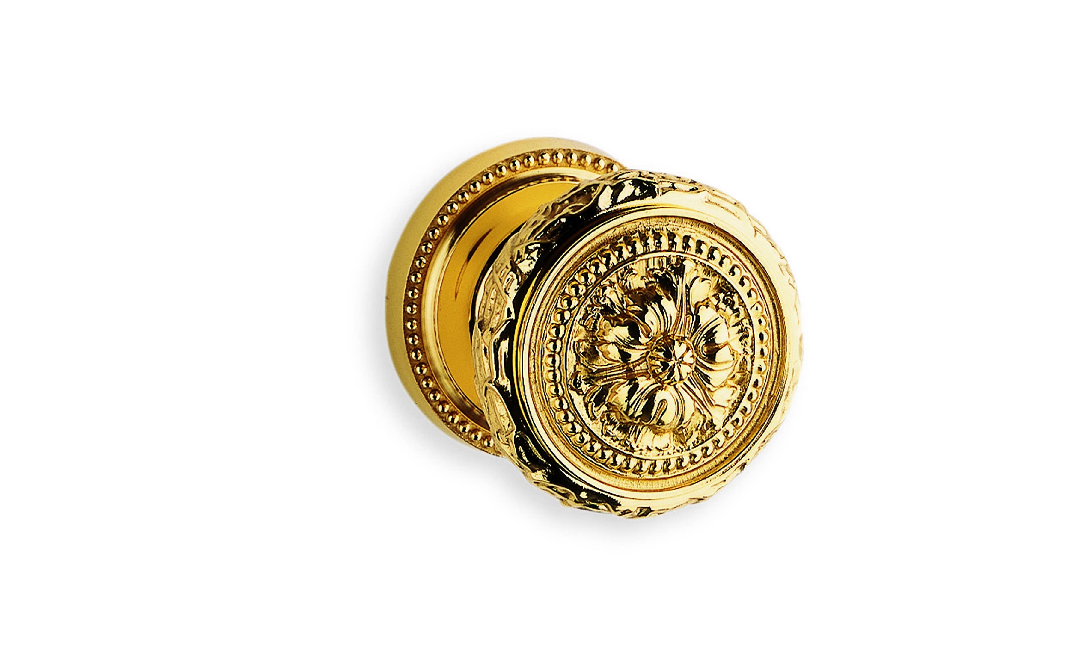 Omnia 260FL Interior Ornate Beaded Knob Latchset w/ Floral Rose