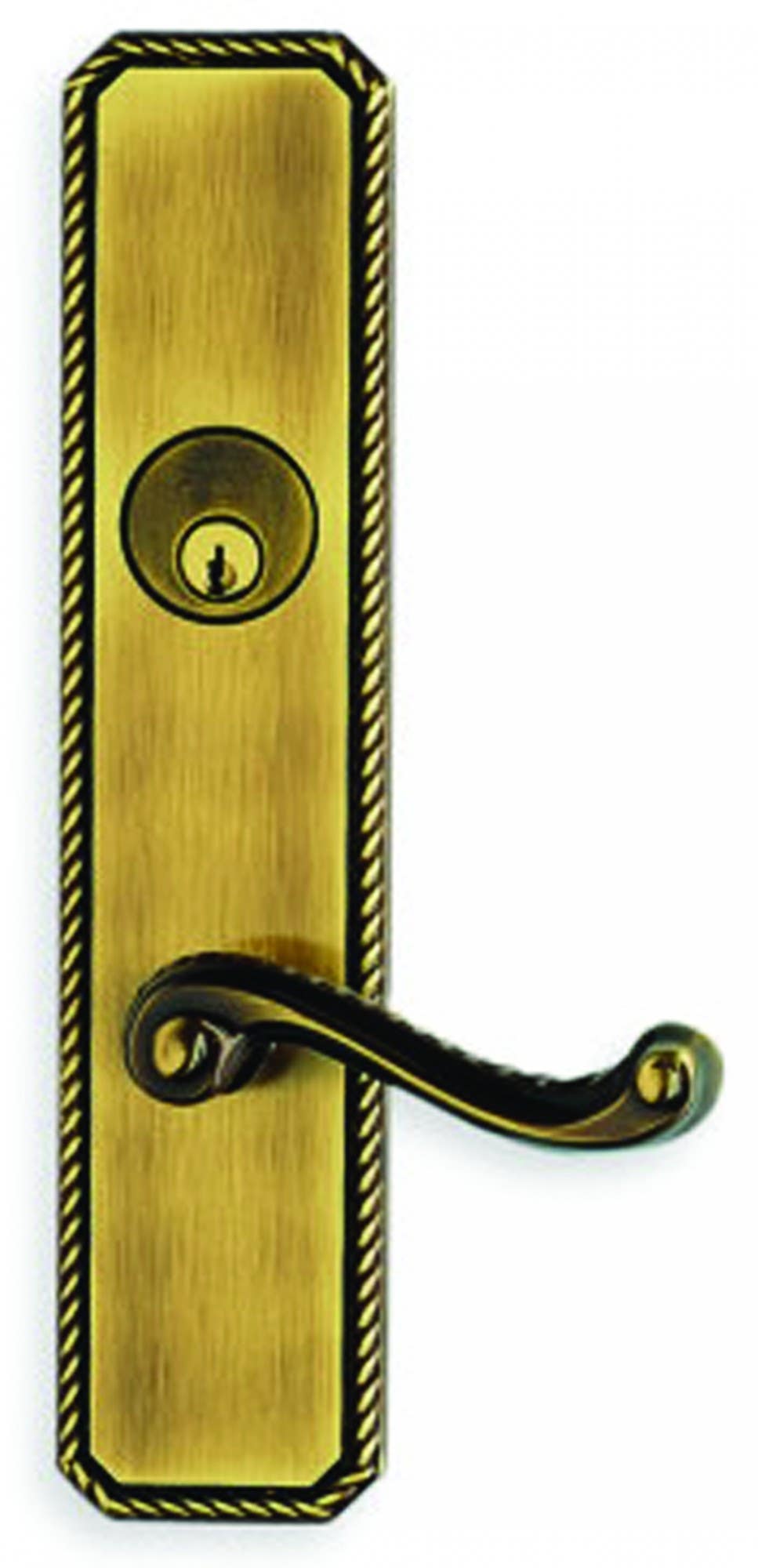 Omnia D24570 Exterior Traditional Deadbolt Entrance Lever Lockset - Solid Brass