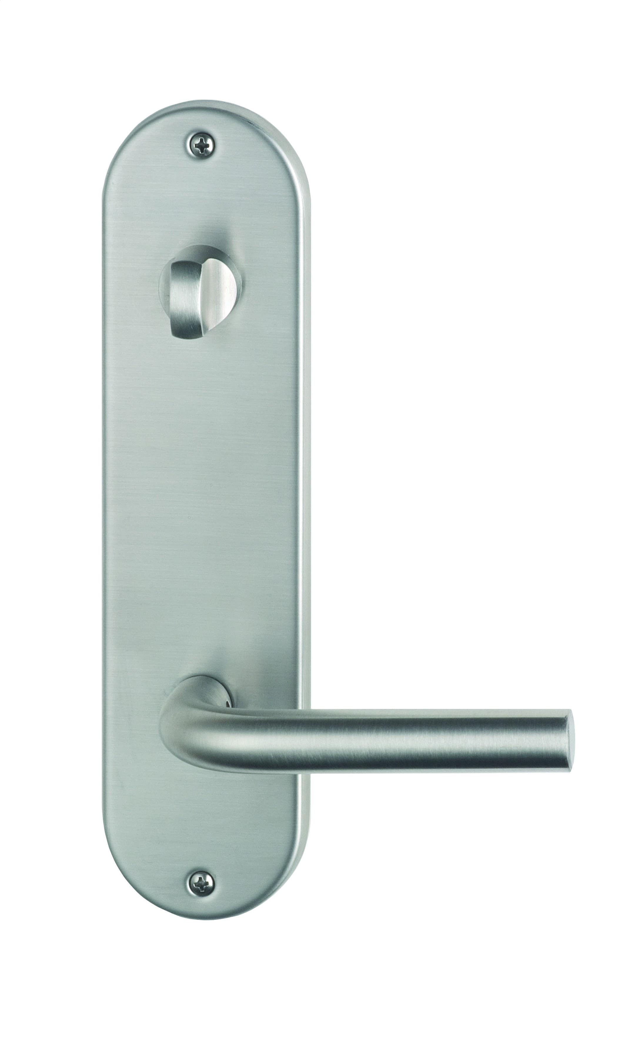 Omnia METRO Exterior Modern Tubular Deadbolt Entrance Handleset Lockset - Stainless Steel