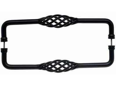 Top Knobs M1243-18 PAIR Appliance Birdcage Back to Back Door Pull 18" (c-c)-Patina Black