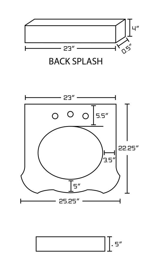 American Imaginations AI-19336 25.25-in. W 22.25-in. D Marble Top In Bianca Carara Color For 3H8-in. Faucet