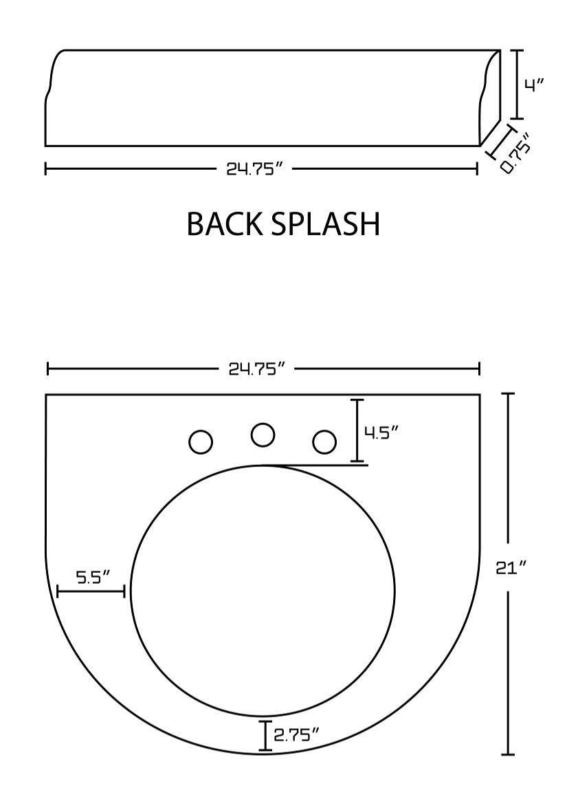 American Imaginations AI-19339 24.75-in. W 21-in. D Marble Top In Beige Color For 3H8-in. Faucet
