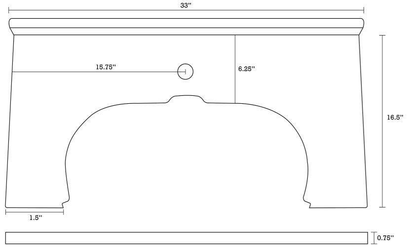 American Imaginations AI-20316 33-in. W 16.5-in. D Marble Top In Bianca Carara Color For Deck Mount Faucet