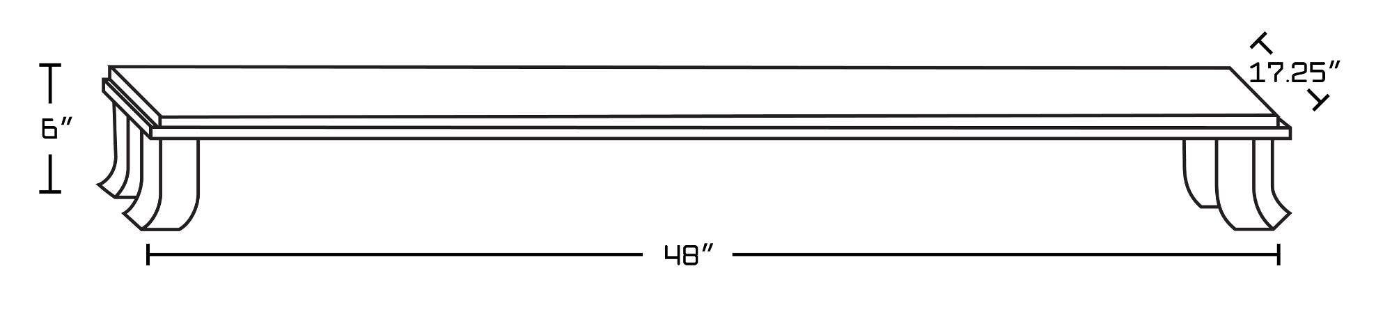 American Imaginations AI-344 48-in. W X 17-in. D Leg Base In Coffee Finish
