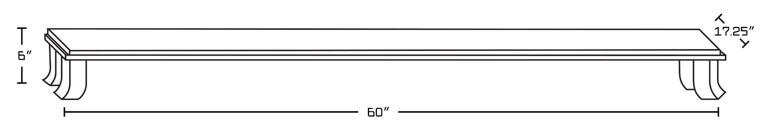 American Imaginations AI-345 60-in. W X 17-in. D Leg Base In Coffee Finish