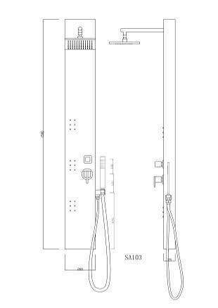 American Imaginations AI-19582 Rectangle Wall Mount CUPC Approved Stainless Steel Shower Panel In Chrome Color