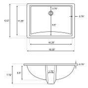 American Imaginations AI-20471 18.25-in. W CUPC Rectangle Undermount Sink Set In Biscuit - White Hardware