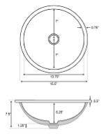 American Imaginations AI-20495 15.5-in. W CUPC Round Undermount Sink Set In Biscuit - White Hardware