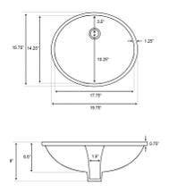 American Imaginations AI-20555 19.75-in. W Oval Undermount Sink Set In Biscuit - Gold Hardware - Overflow Drain Incl.