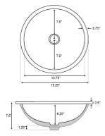 American Imaginations AI-20599 15.25-in. W Round Undermount Sink Set In White - White Hardware - Overflow Drain Incl.