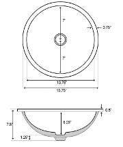 American Imaginations AI-22978 15.75-in. W CUPC Round Undermount Sink Set In White - Chrome Hardware With Deck Mount CUPC Faucet