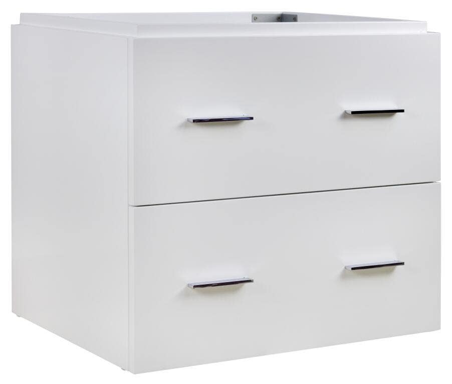 American Imaginations AI-19603 46-in. W 18-in. D Modern Wall Mount Plywood-Melamine Vanity Base Set Only In White-Dawn Grey