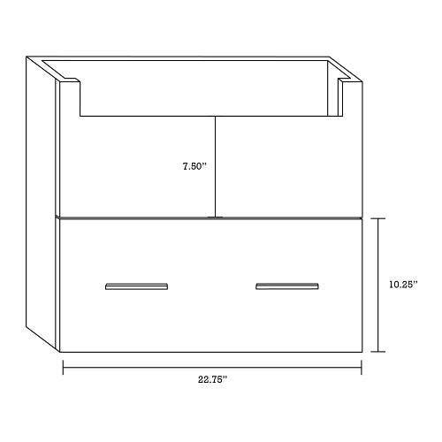 American Imaginations AI-19631 92.75-in. W 18-in. D Modern Wall Mount Plywood-Melamine Vanity Base Set Only In White-Dawn Grey