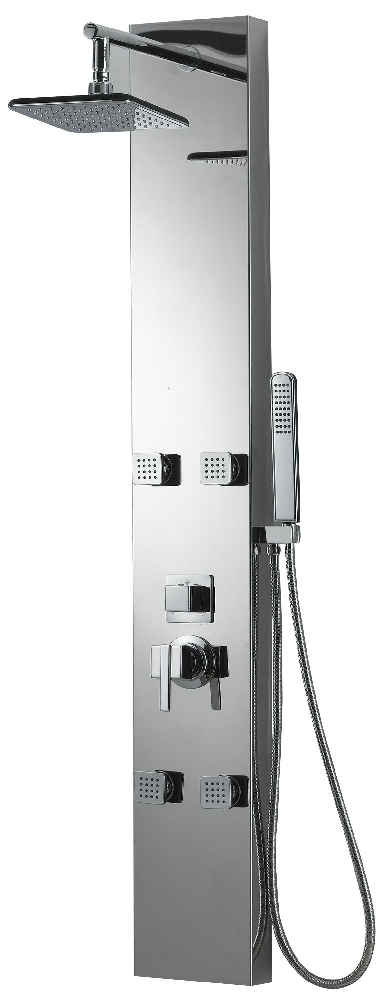 American Imaginations 2Z8IQ 7.87-in. x 59-in. Shower Panel Chrome Stainless Steel CUPC