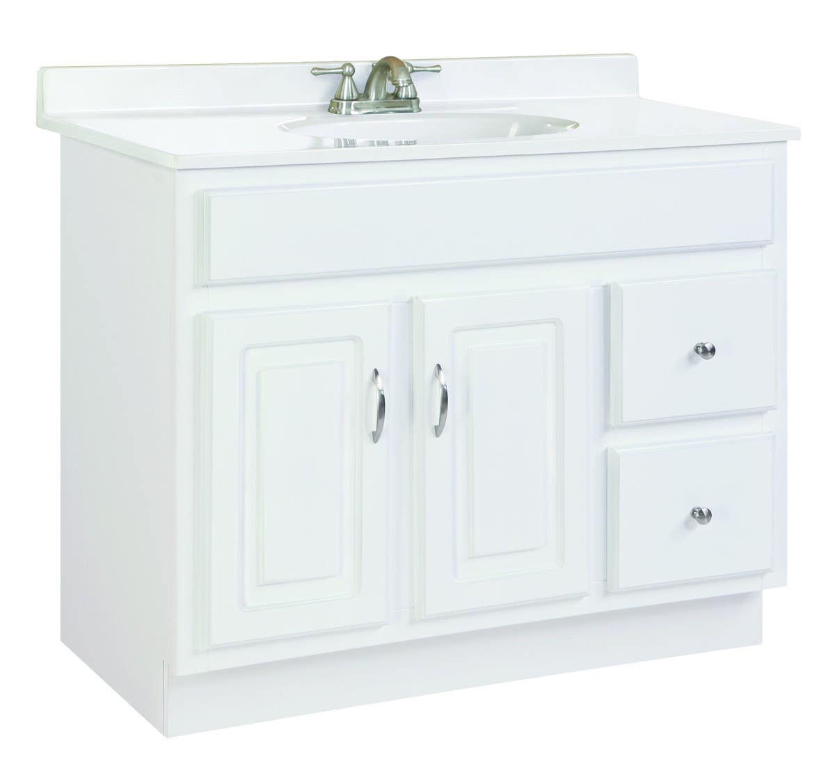 Design House 587022 Concord 2 Door & 2 Drawer White Vanity Cabinet, Unassembled