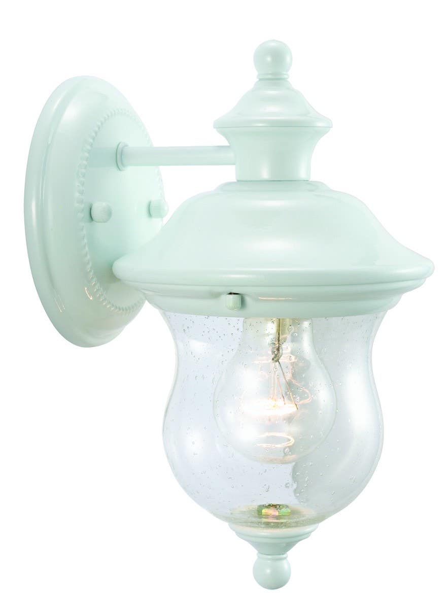 Design House 502906 Highland Outdoor DownLight In Black w/ Seedy Glass