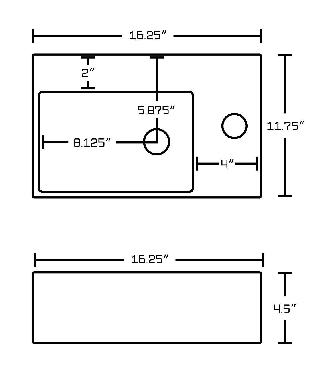 American Imaginations AI-26173 16.25-in. W Above Counter White Vessel Set For 1 Hole Right Faucet - Faucet Included