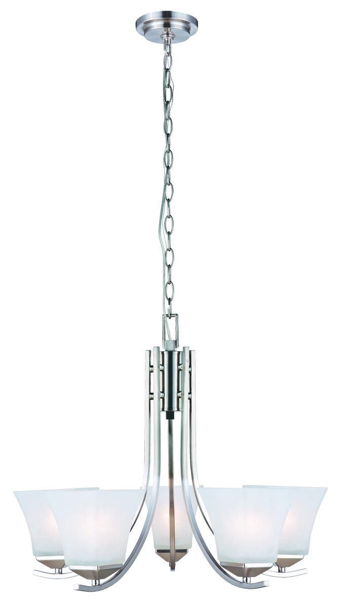 Design House 514828 Torino 3-Light Chandelier w/ Snow Glass, Satin Nickel