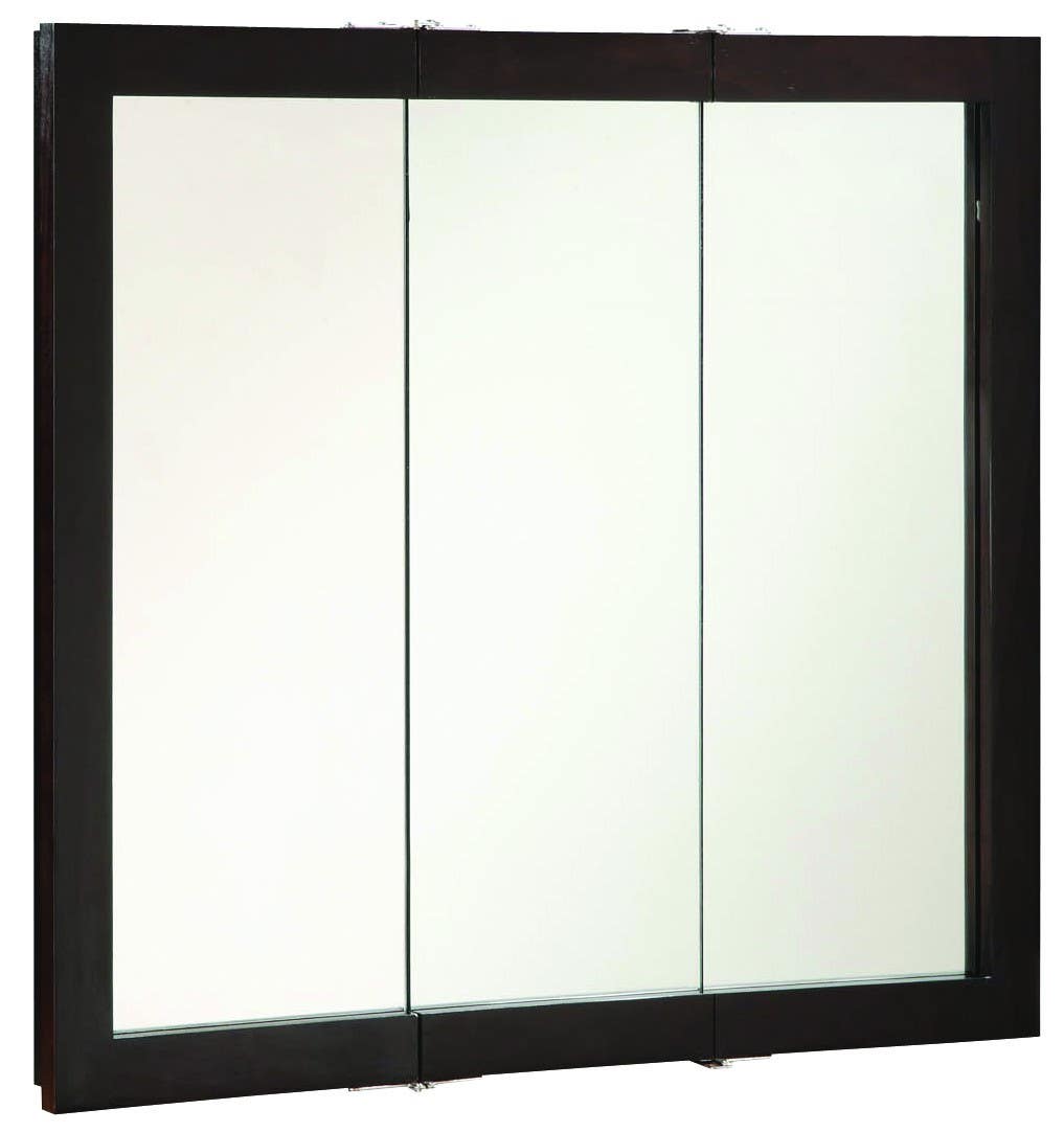 Design House 541342/541367 Ventura Espresso 3 Doors Medicine Cabinet, Satin Nickel