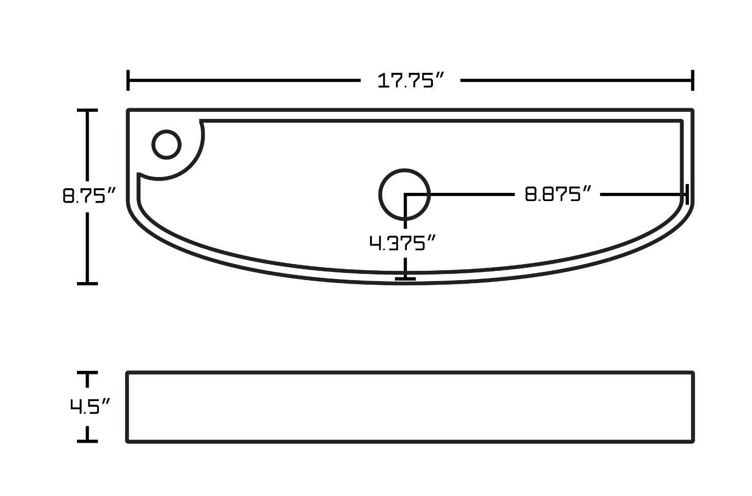 American Imaginations AI-26315 17.75-in. W Wall Mount White Vessel Set For 1 Hole Left Faucet - Faucet Included