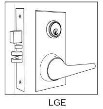 Cal-Royal LGE LG Trim Heavy Duty, Grade 1 Mortise Lockset,Finish-Satin Stainless Steel