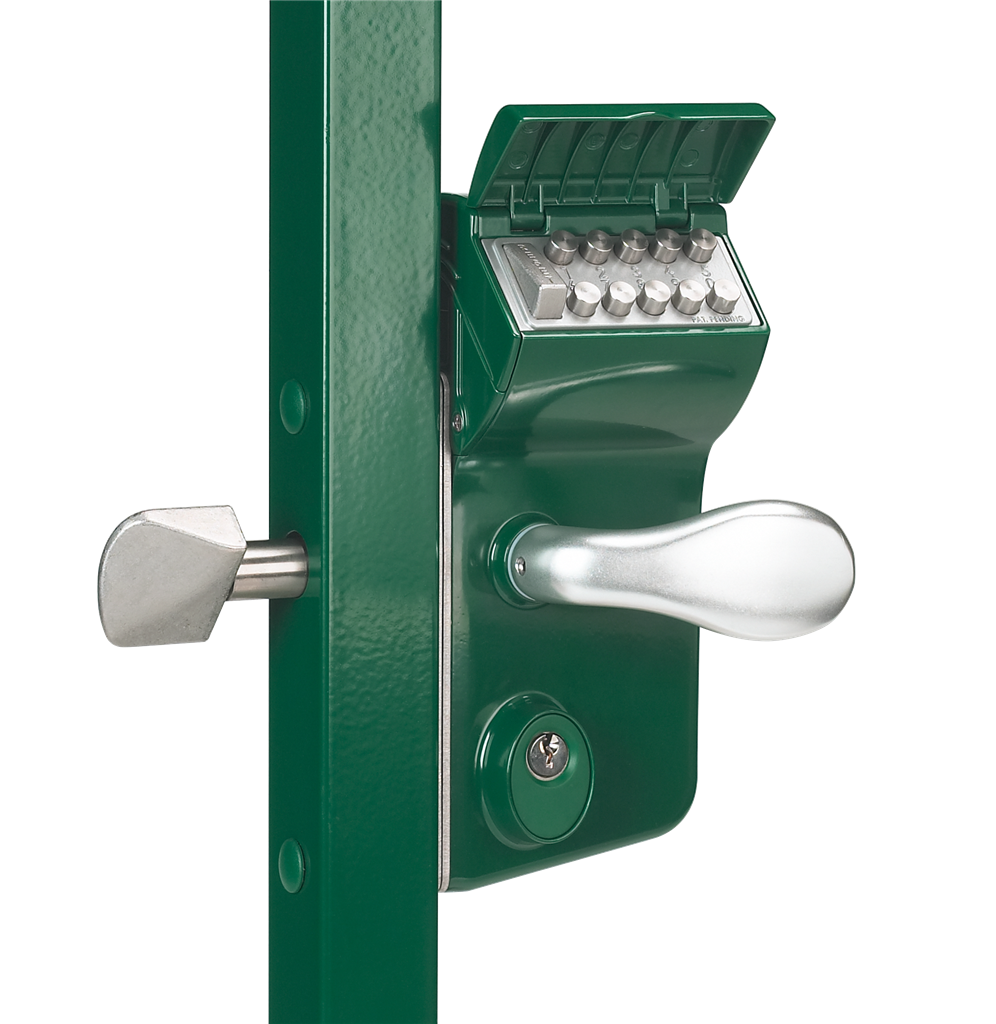 Locinox LLKZV2 Leonardo, Mechanical Code Lock For Sliding Gates, 3006C - Alum Handle Pair, VSZ - Keyed to Differ