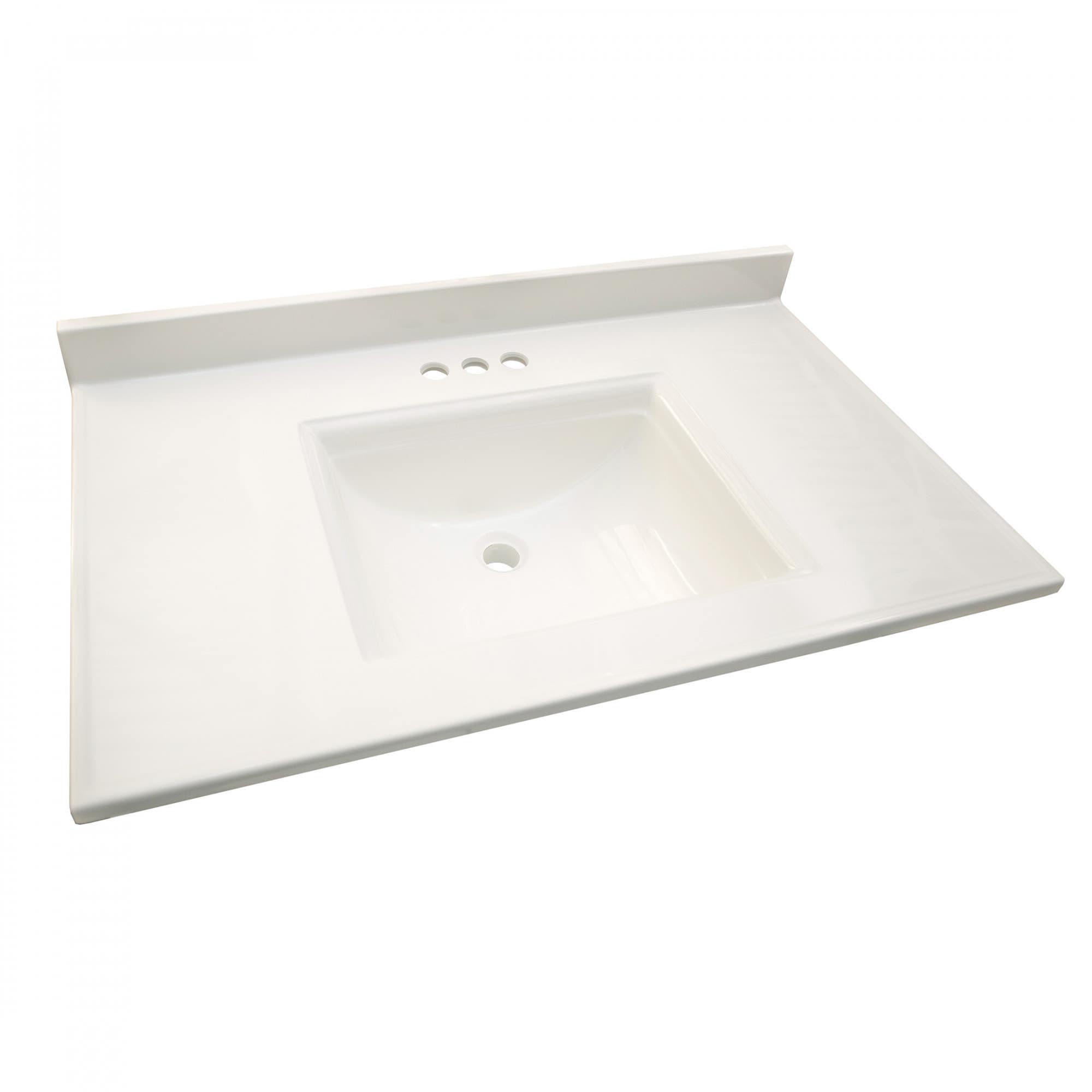 Design House 557629 Cultured Marble Camilla Vanity Top, Solid White Finish