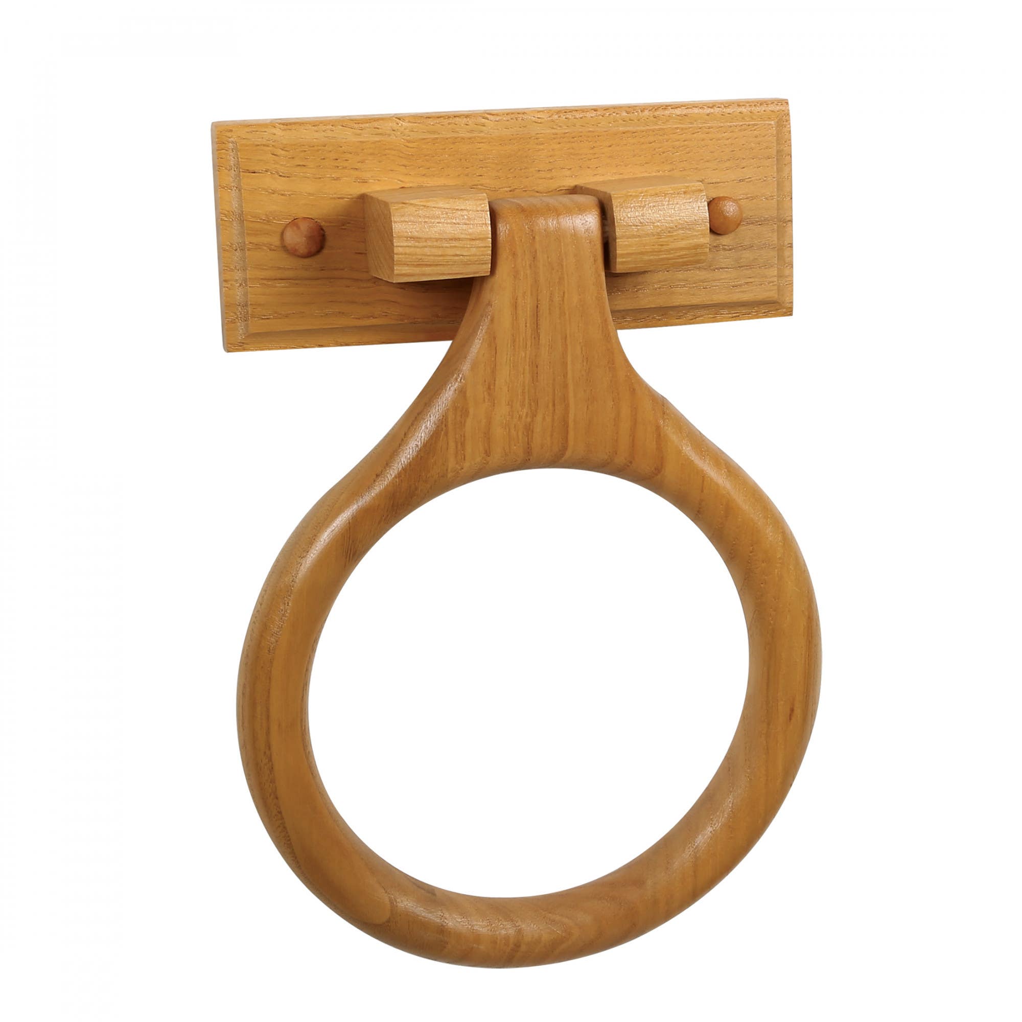 Design House 561191 Dalton Towel Ring, Honey Oak Finish