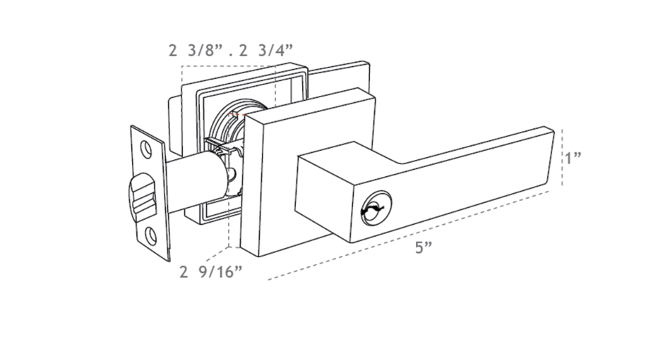 Jako 0114 Lisabon Premium Premium Stainless Steel Keyed Door Lever