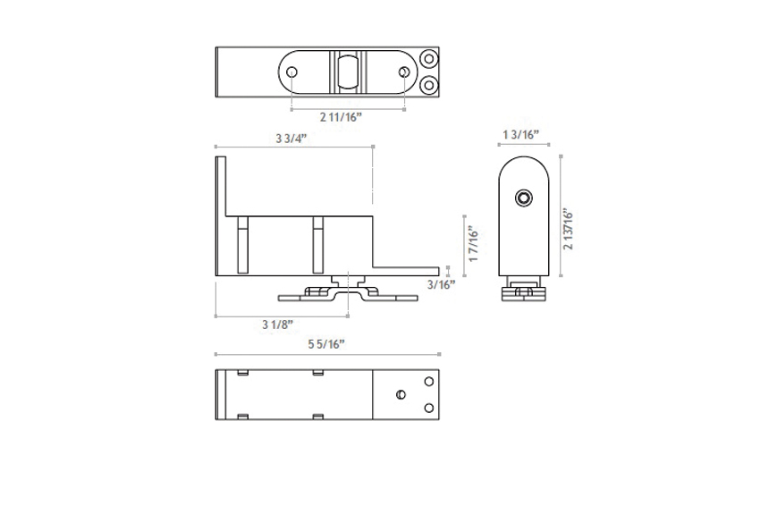 Jako JK05199 Concelaed Adjustable Coil Spring Bottom Pivot for Swinging Doors