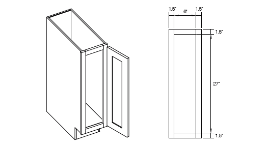 KCD Brooklyn Single Door Full Height Base Cabinet
