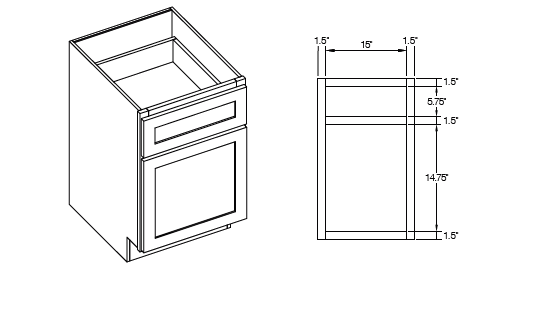 KCD Brooklyn Desk Drawer Base