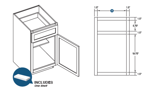 KCD Brooklyn Single Door Base Vanity