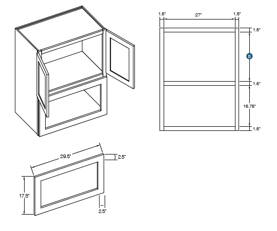 KCD Shaker Wall Microwave Cabinet