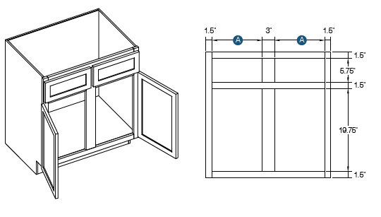 KCD Shaker Sink Base Cabinet