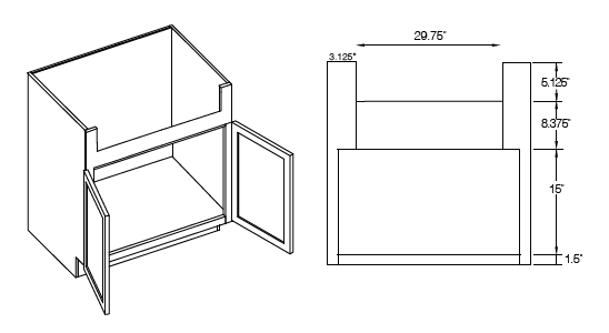 KCD Shaker Farm Sink Base Cabinet