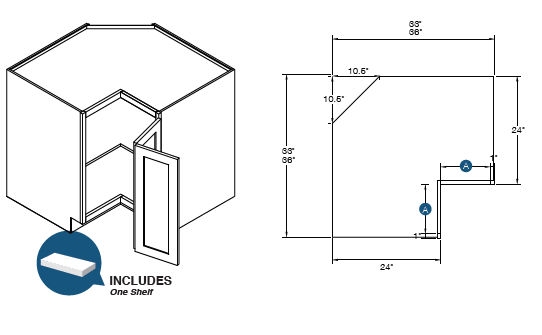 KCD Shaker Easy Reach Cabinet